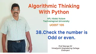 38 Check if the number is odd Algorithmic Thinking with UCEST 105 Programming in Python C