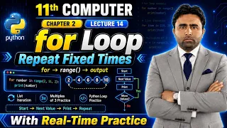For Loop in Python programming 11th Class Computer Science Chapter 2 Python Programming Qais Ali