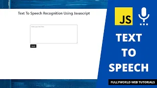Text to speech using JavaScript JavaScript Tutorials