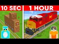 Download Lagu 10 Second vs 1 Hour - Train Build Challenge in Minecraft