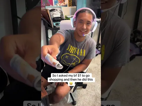 So l asked my bf $1 to go shopping and then he did this 😂