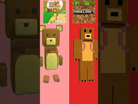 Super Bear Adventure vs Minecraft #shorts #superbearadventure #minecraft