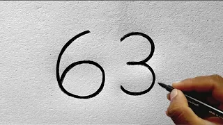 How To Drow Cute Animals Using Number 63 Simple Way | Creative Drowing Nnd Art Ideas For Everyone 