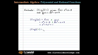 Function Notation Addition and Evaluate - Algebra fwk IA 04-0102