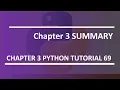 Chapter 3 Summary Python tutorial 69