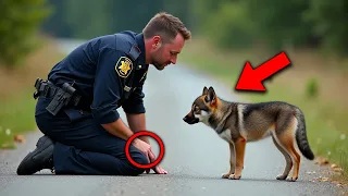 El Lobito Seguía Al Policía En Busca De Ayuda. Cuando Descubre Por Qué, Se Echa A Llorar!