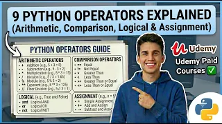 9 Python Operators Explained Arithmetic Comparison Logical Assignment Udemy Paid Courses