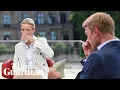 Download Lagu Protesters play 'scheiß AfD' song during interview with far-right co-leader Alice Weidel