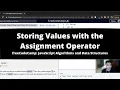 Storing Values with the Assignment Operator Basic JavaScript freeCodeCamp tutorial