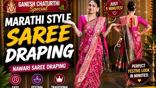 Don't Miss This: Easy Marathi Saree Draping for Ganesh Chaturthi! ✅
