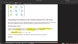 Matrix 2-D arrays in C Programming Row Major Column Major Programs Related To Matrices In C