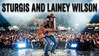 Epic night SturgisBuffaloChip LaineyWilson performs in a pouring rain