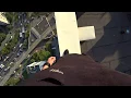 Download Lagu Parkour Runner Misses Jump And Falls Off High Rise Roof, Catches Himself On Electric Wires