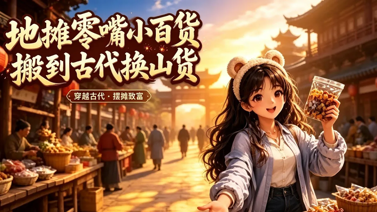 AI漫剧 地摊零嘴小百货搬到古代换山货 大米换蜂蜜靠信息差赚翻两界