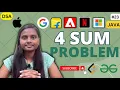 4 Sum Problem Arrays Leetcode JAVA DSA