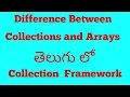 Difference Between Arrays and Collections in java Telugu