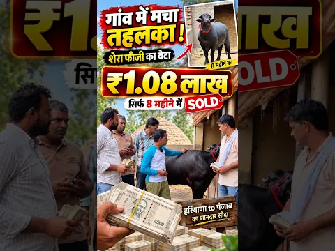 🎰 कुरुक्षेत्र के गांव में मचा तहलका 🤑 सिर्फ 8 महिने का शेरा फौजी बुल का बेटा 1 लाख + में SOLD OUT