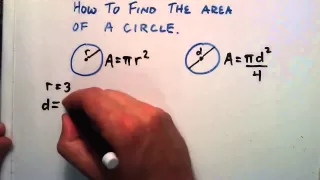 How To Find The Area Of A Circle Given A Radius Or A Diameter 