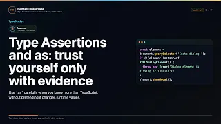 Type Assertions and as Explained FullStack Masterclass TypeScript Course