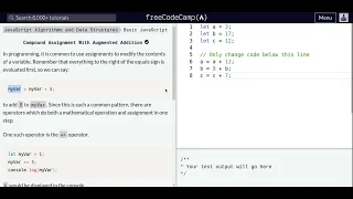 Lesson 21 Basic JavaScript Compound Assignment With Augmented Addition