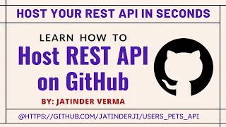 Host Rest API end point on GitHub GET Only Mimic API Make GET API like URL on GitHub