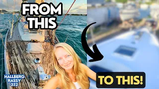 ⛵️from THIS to THIS! | Teak Deck/RudderRepair/Paint/TOILETS! | Hallberg Rassy 352 Sailboat REFIT
