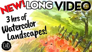 3hrs of Watercolor Landscape Inspiration for beginners to gently take your skills to the next level