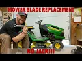 John Deere Mower Blades Replacement WITHOUT A JACK