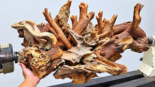 Ideas From Crazy Tree Root And Turquoise Epoxy Into Pure Art On Lathe