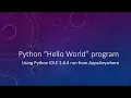 Python Hello World program started from AppsAnywhere