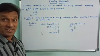 Looping Statements in Python While Loop Python Tutorial for Beginners Telugu