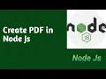 Pdf Create in Node JS Node Js tutorial in Hindi
