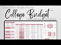 College Budget Spreadsheet Template College Budgeting 101 College Student Monthly Budget Excel