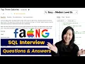 Beginner to Intermediate FAANG SQL Interview Questions and Answers Realtime Code With Me Ep 3