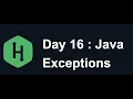 Day 16 Exceptions Hacker Rank Java 30 Days of Code