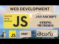 Web Development JavaScript String Methods Part 1 Detailed Explanation Lesson 12