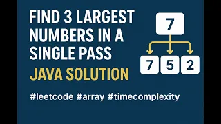 Find 3 Largest Numbers in an Array in One Pass Java Coding Interview Question LeetCode Solution