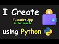 I CREATE E WALLET APP IN 2 MIN USING PYTHON LEARN PYTHON BY BUILDING SIMPLE PROJECTS