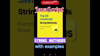 Top 20 JavaScript String Methods in 7 Minutes Must-Know for Web Developers