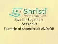 Java for Beginners Session-9 Example of shortcircuit