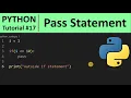 Python Tutorial - pass Statement in Python Programming