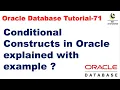 Conditional Constructs in Oracle explained with example Oracle Database Tutorial