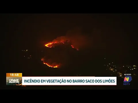 Incêndio de grandes proporções atinge vegetação no bairro Saco dos Limões