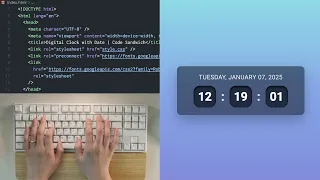 ASMR Programming Digital Clock with Date using JavaScript No Talking