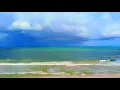 Ocean Waves w/ Piano Music for Relaxation | 🌈 Beach Rainbow 🌈 | White Noise for Sleep + Meditation