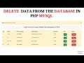 How to Delete Data From Database Using PHP MySQL Delete Record from Database snehacodes7132