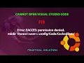 UBUNTU FIX Error EACCES permission denied mkdir CachedData
