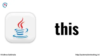 this Keyword in Java Usage of this Keyword with Examples Java this Keyword Krishna Sakinala