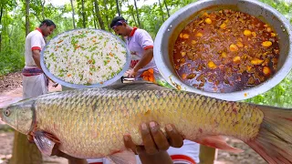 Fried rice and Mutton Kosha cooking for village people | Deshi Mutton Curry | villfood Kitchen