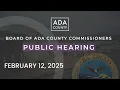 Board of Ada County Commissioners - Public Hearing